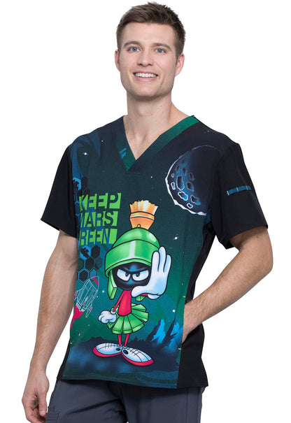 Looney Tunes Tooniforms Licensed Men's V-Neck Scrub Top TF708 LTMG - Scrubs Select
