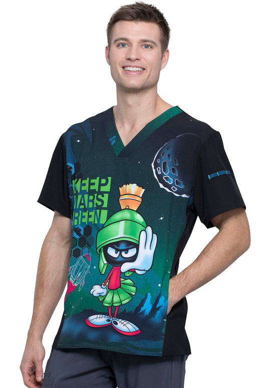 Looney Tunes Tooniforms Licensed Men's V - Neck Scrub Top TF708 LTMG - Scrubs Select