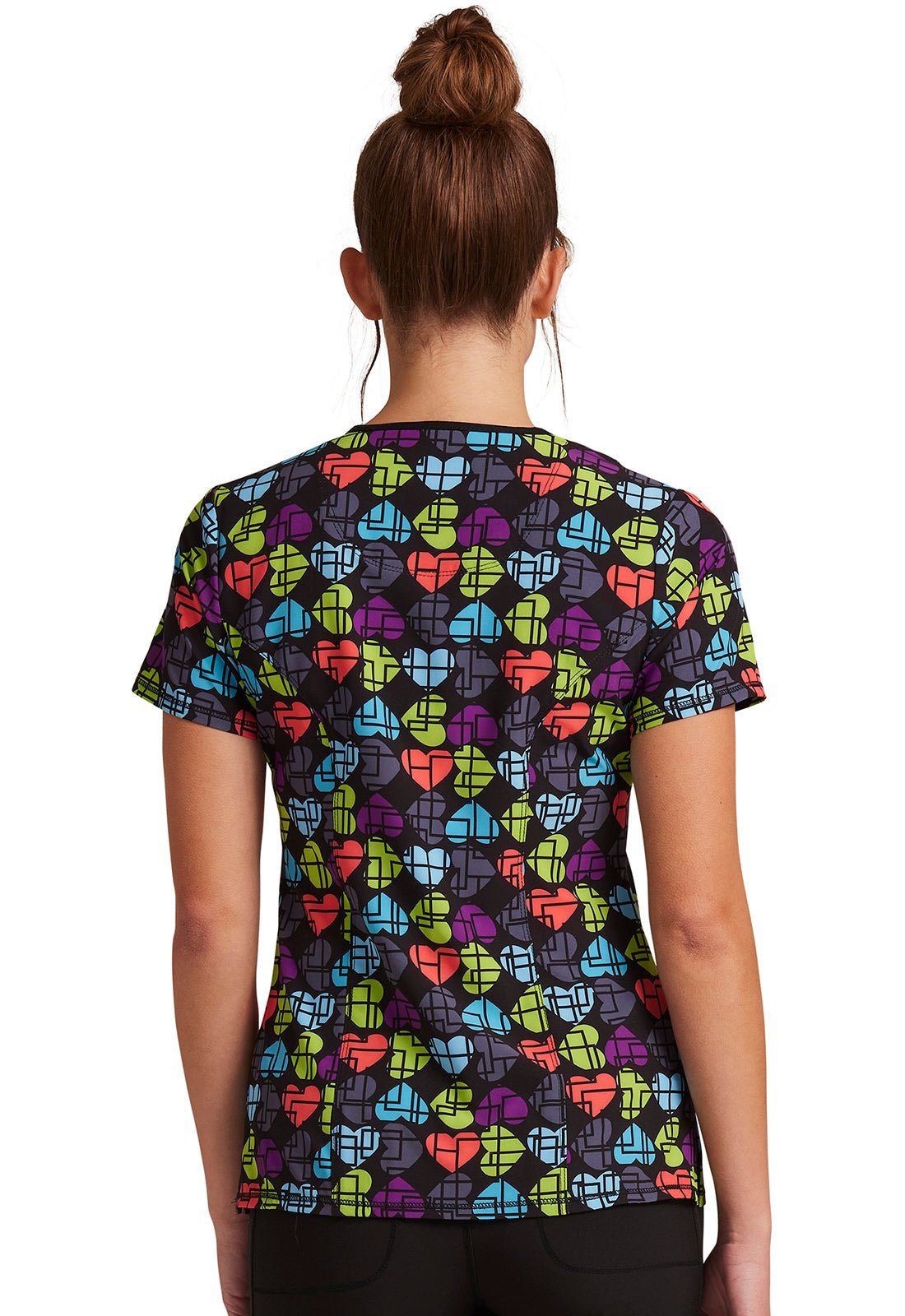 Love U Mod - ly Cherokee Infinity Print Mock Wrap Scrub Top CK608 LVMD - Scrubs Select