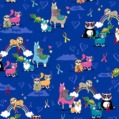 Loving Cause Cherokee All Awareness Animal Print V Neck Scrub Top CK637 LVCS - Scrubs Select