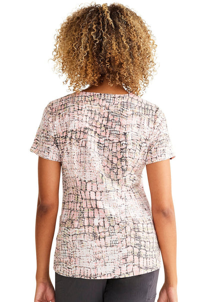 Loving My Skin Healing Hands Print Scrub V Neck Top 2266 LYSP - Scrubs Select