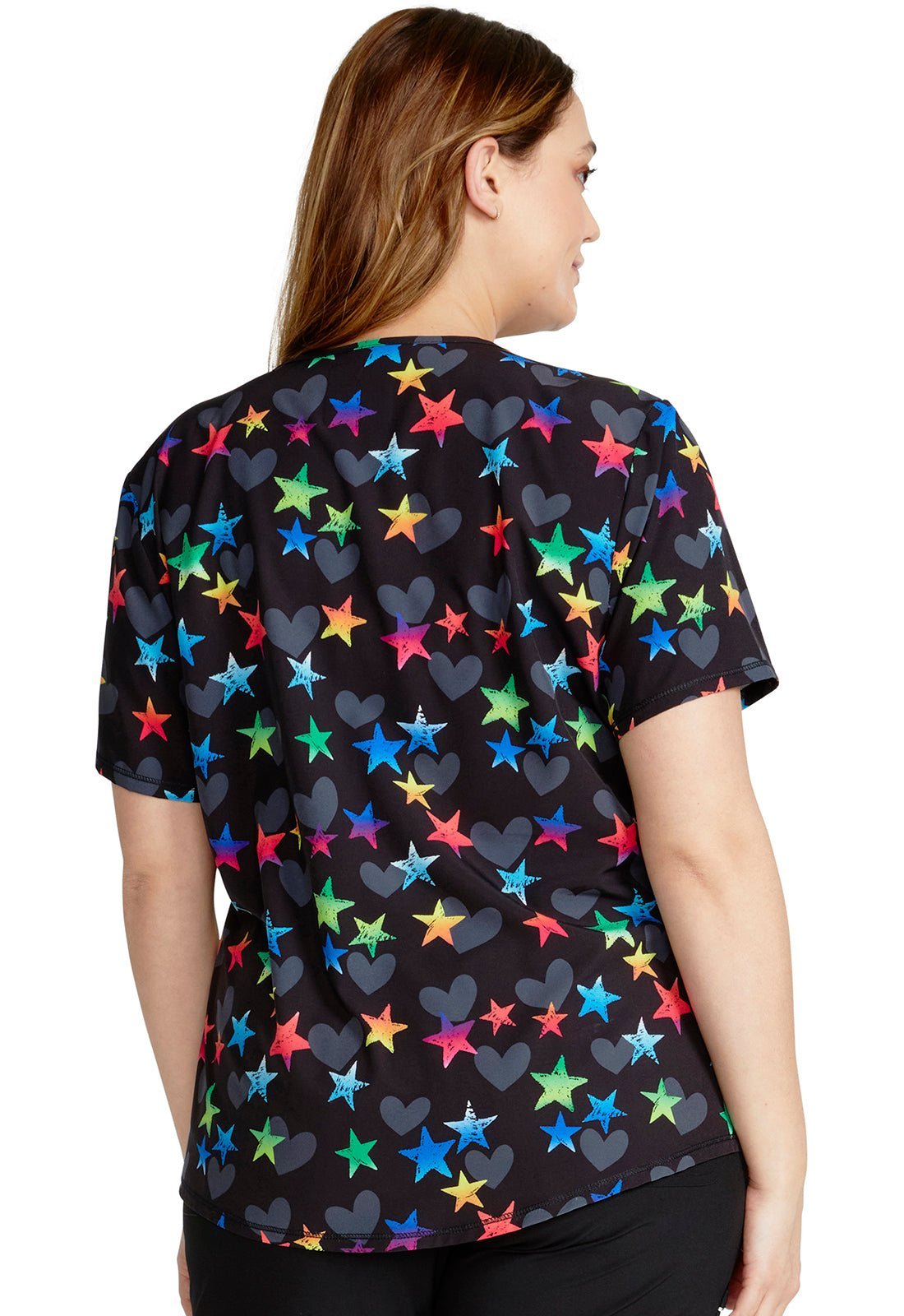 Loving Stars Cherokee Print V Neck Scrub Top CK703 LVSS - Scrubs Select