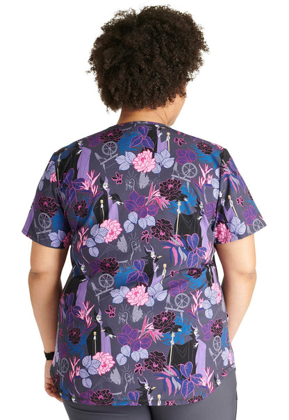 Maleficent Cherokee Tooniforms Disney V Neck Scrub Top TF737 VIDF - Scrubs Select