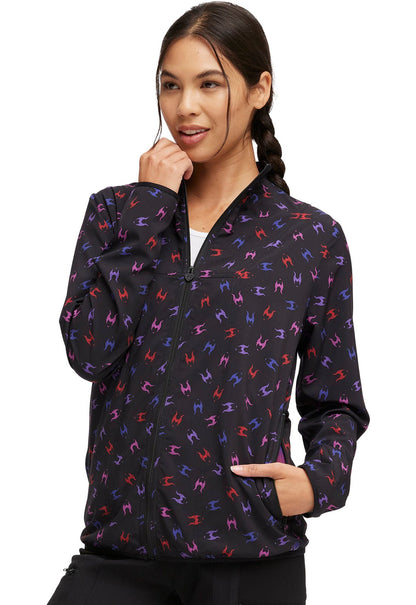 Maleficent HeartSoul Print Disney Scrub Jacket HS331 VITL - Scrubs Select