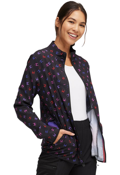 Maleficent HeartSoul Print Disney Scrub Jacket HS331 VITL - Scrubs Select