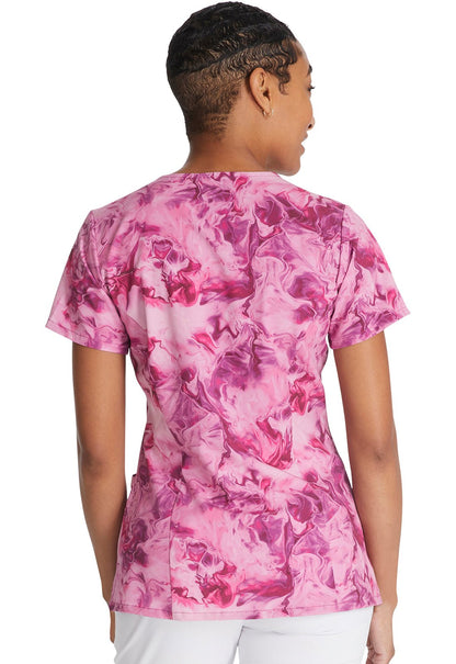 Marble Mood Dickes EDS Print V Neck Scrub Top DK616 MBMD - Scrubs Select