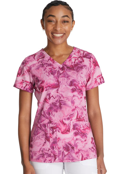Marble Mood Dickes EDS Print V Neck Scrub Top DK616 MBMD - Scrubs Select