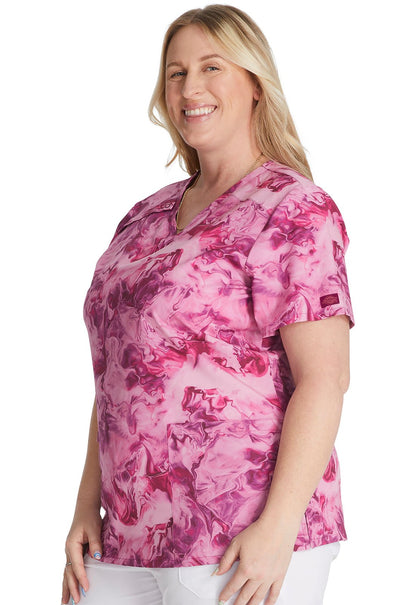 Marble Mood Dickes EDS Print V Neck Scrub Top DK616 MBMD - Scrubs Select