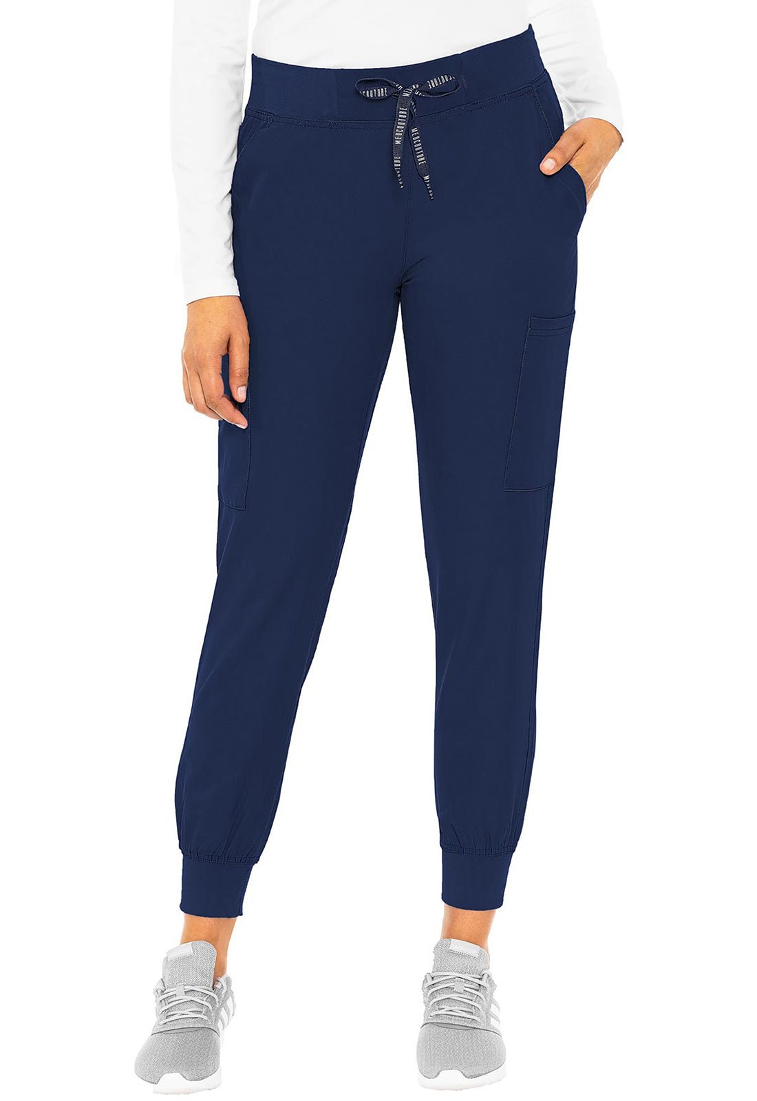 Med Couture Insight Jogger Scrub Pant MC2711 in Black, Navy, Pewter, Royal - Scrubs Select