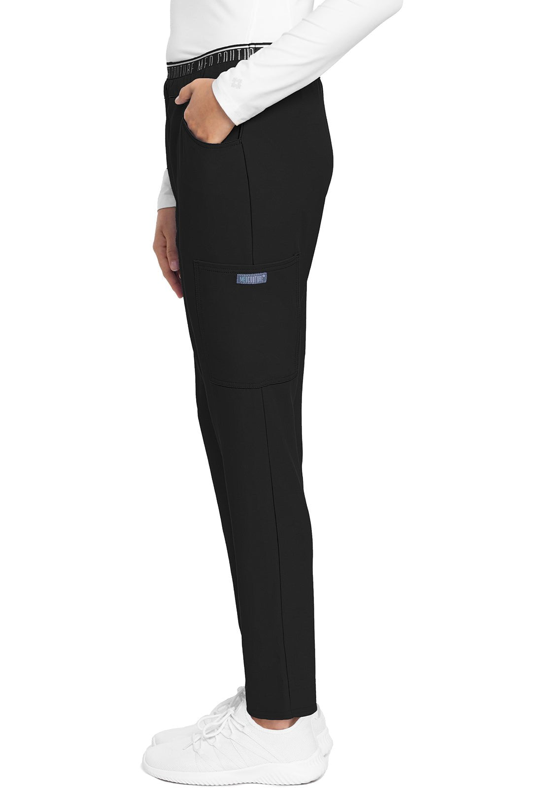 Med Couture Insight Scrub Pull On Pant MC009 in Black, Navy, Pewter, Royal - Scrubs Select