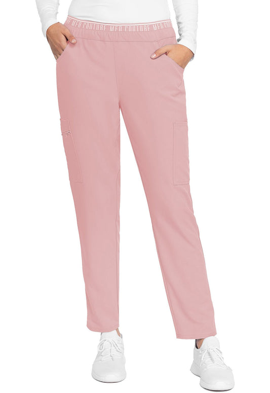 Med Couture Insight Scrub Pull On Pant MC009 in Ciel, Perfectly Pink - Scrubs Select
