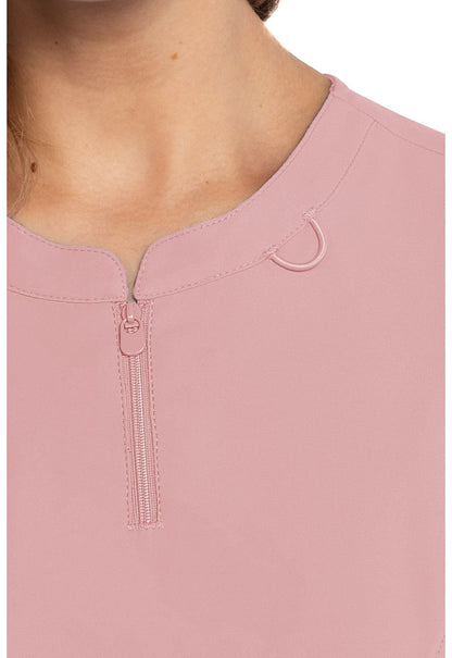 Med Couture Insight Scrubs Zip Front Henley Top MC609 - Scrubs Select