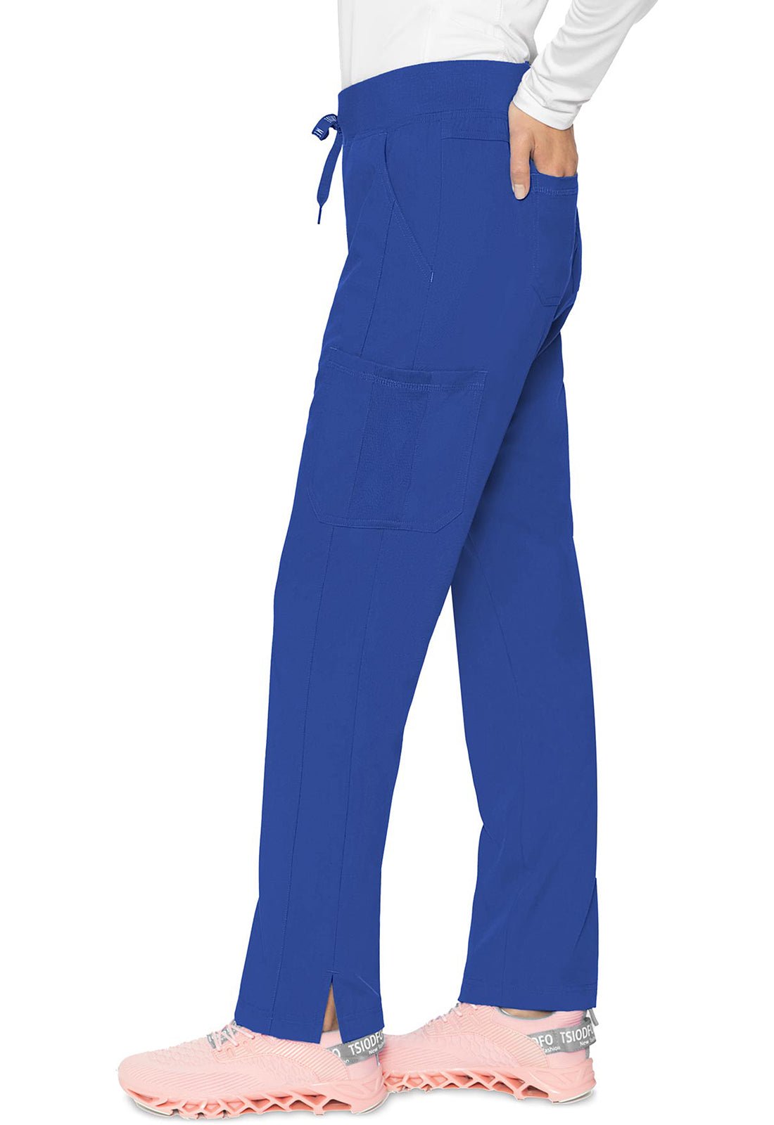 Med Couture Touch Jersey Waist Yoga Scrub Pant MC7725 in Black, Navy, Pewter, Royal - Scrubs Select