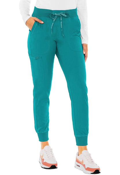 Med Couture Touch Jogger Yoga Scrub Pant MC7710 in Cloud, Olive, Teal, Wine - Scrubs Select
