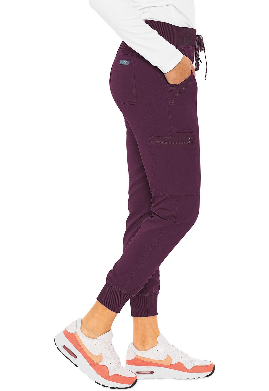 Med Couture Touch Jogger Yoga Scrub Pant MC7710 in Cloud, Olive, Teal, Wine - Scrubs Select