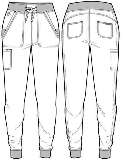 Med Couture Touch Jogger Yoga Scrub Pant MC7710 in Lilac, Periwinkle, Red, Slate - Scrubs Select