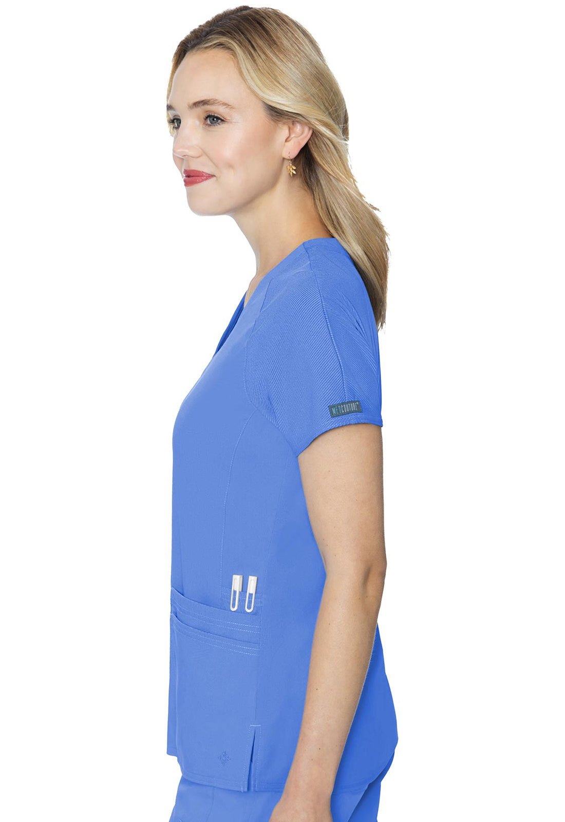 Med Couture Touch V Neck Scrub Top MC7425 in Black, Ciel, Navy, Pewter, Royal, Wine - Scrubs Select