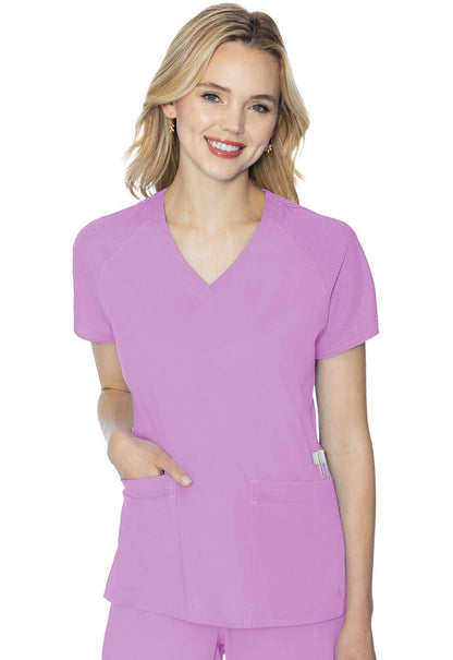 Med Couture Touch V Neck Scrub Top MC7425 in Lilac, Olive, Slate, Teal - Scrubs Select