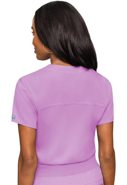 Med Couture Touch V Neck Scrub Top MC7448 in Eggplant, Pink, Lilac, Olive, Sea Mist, Slate, Teal - Scrubs Select