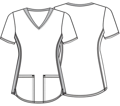 Mickey Minnie Mouse Cherokee Tooniforms Disney Christmas V Neck Top TF783 MKNU - Scrubs Select