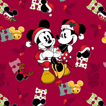 Mickey Minnie Mouse Christmas Tooniforms Disney V Neck Scrub Top TF614 MKKH - Scrubs Select