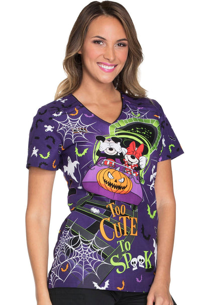 Mickey Minnie Mouse Tooniforms Disney Halloween V Neck Scrub Top TF629 MKTC - Scrubs Select