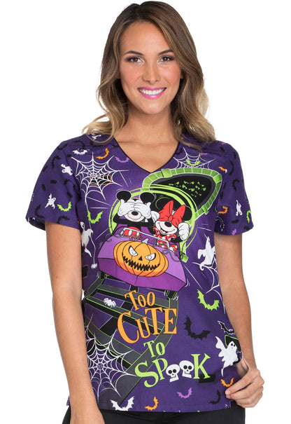 Mickey Minnie Mouse Tooniforms Disney Halloween V Neck Scrub Top TF629 MKTC - Scrubs Select
