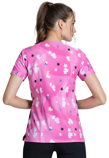 Mickey & Minnie Mouse Tooniforms Licensed Disney Valentines V Neck Scrub Top TF747 MKLH - Scrubs Select