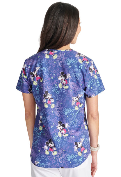 Mickey Mouse Cherokee Tooniforms Disney Licensed V Neck Scrub Top TF737 MKBN - Scrubs Select
