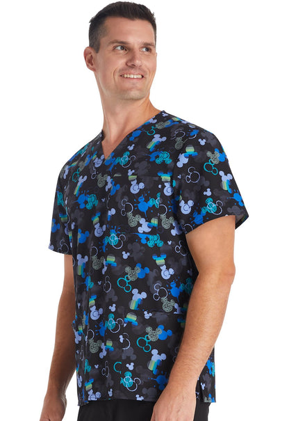 Mickey Mouse Cherokee Tooniforms Disney Men's V Neck Scrub Top TF740 MKDD - Scrubs Select