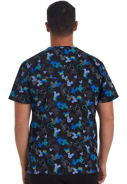 Mickey Mouse Cherokee Tooniforms Disney Men's V Neck Scrub Top TF740 MKDD - Scrubs Select