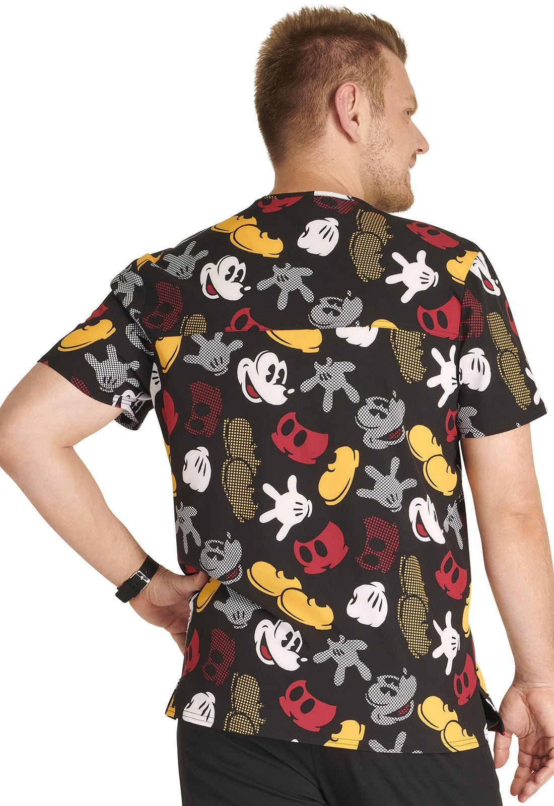 Mickey Mouse Cherokee Tooniforms Disney Men's V Neck Scrub Top TF740 MKPM - Scrubs Select