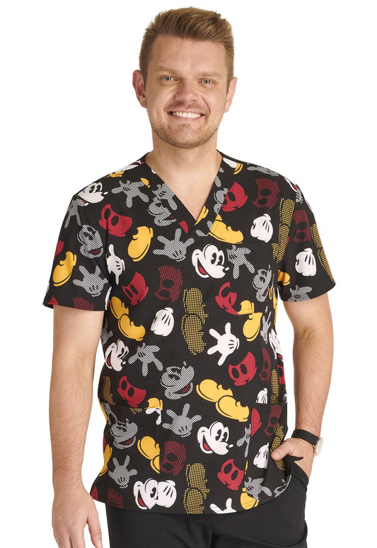 Mickey Mouse Cherokee Tooniforms Disney Men's V Neck Scrub Top TF740 MKPM - Scrubs Select