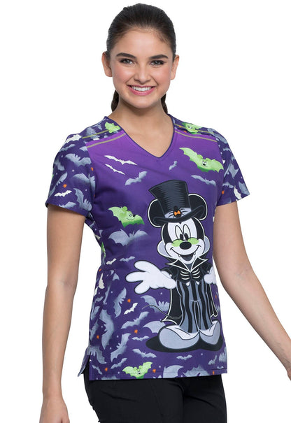 Mickey Mouse Tooniforms Disney Halloween V Neck Scrub Top TF629 MKVAD - Scrubs Select