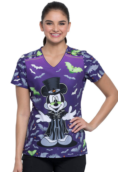 Mickey Mouse Tooniforms Disney Halloween V Neck Scrub Top TF629 MKVAD - Scrubs Select