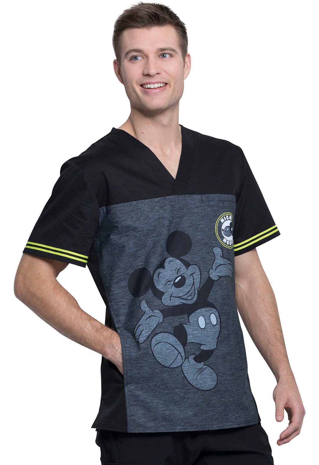 Mickey Mouse Tooniforms Disney Men's V Neck Scrub Top TF707 MKBY - Scrubs Select