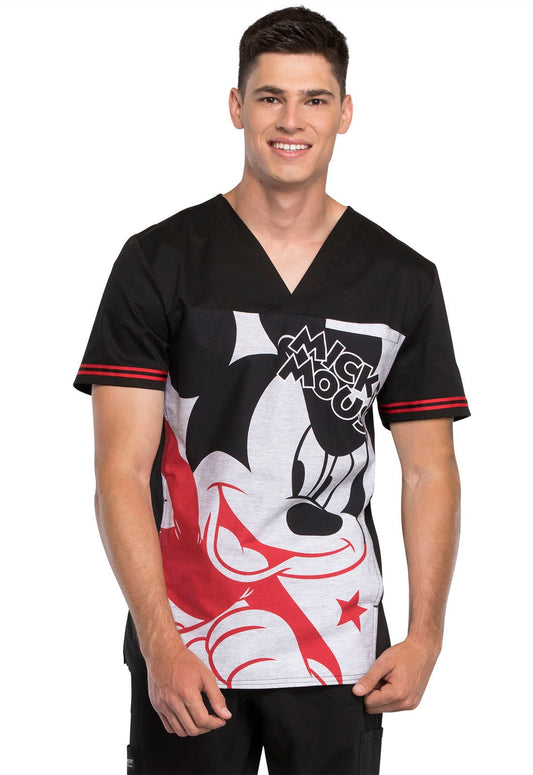 Mickey Mouse Tooniforms Disney Men's V Neck Scrub Top TF707 MKIA - Scrubs Select