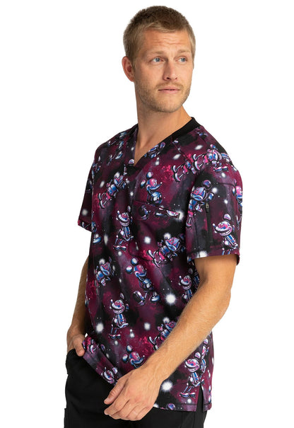 Mickey Mouse Tooniforms Licensed Disney Men's V Neck Scrub Top TF730 MKEI - Scrubs Select