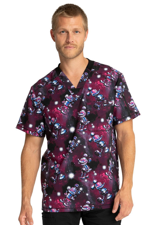 Mickey Mouse Tooniforms Licensed Disney Men's V Neck Scrub Top TF730 MKEI - Scrubs Select