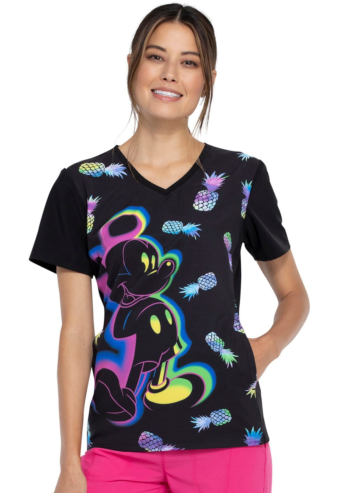 Mickey Mouse Tooniforms Licensed Disney V Neck Scrub Top TF627 MKYI - Scrubs Select
