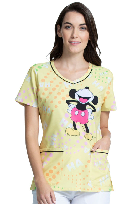 Mickey Mouse Tooniforms Licensed Disney V Neck Scrub Top TF634 MKHH - Scrubs Select