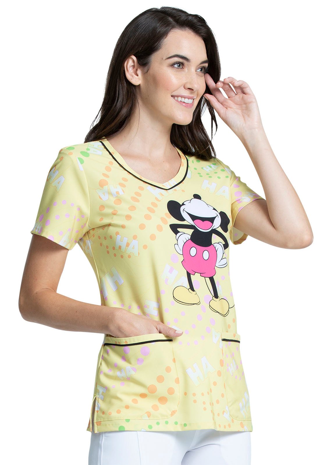 Mickey Mouse Tooniforms Licensed Disney V Neck Scrub Top TF634 MKHH - Scrubs Select