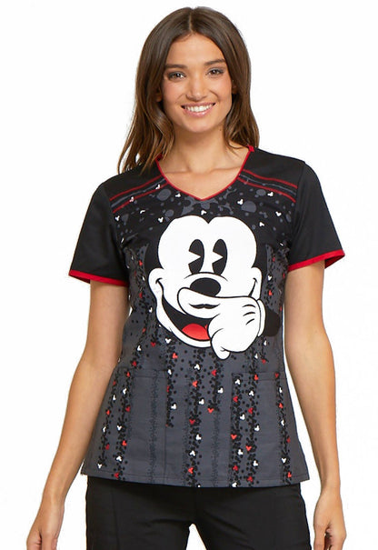 Mickey Mouse Tooniforms Licensed Disney V-Neck Scrub Top TF686 MKTA - Scrubs Select
