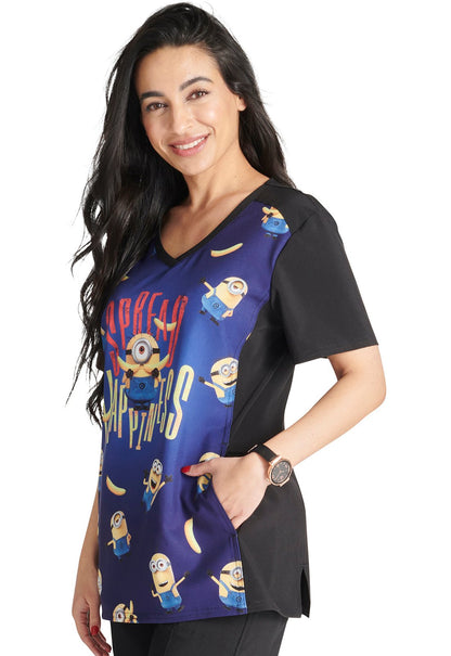 Minions Tooniforms Licensed V Neck Scrub Top TF637 DPPD - Scrubs Select