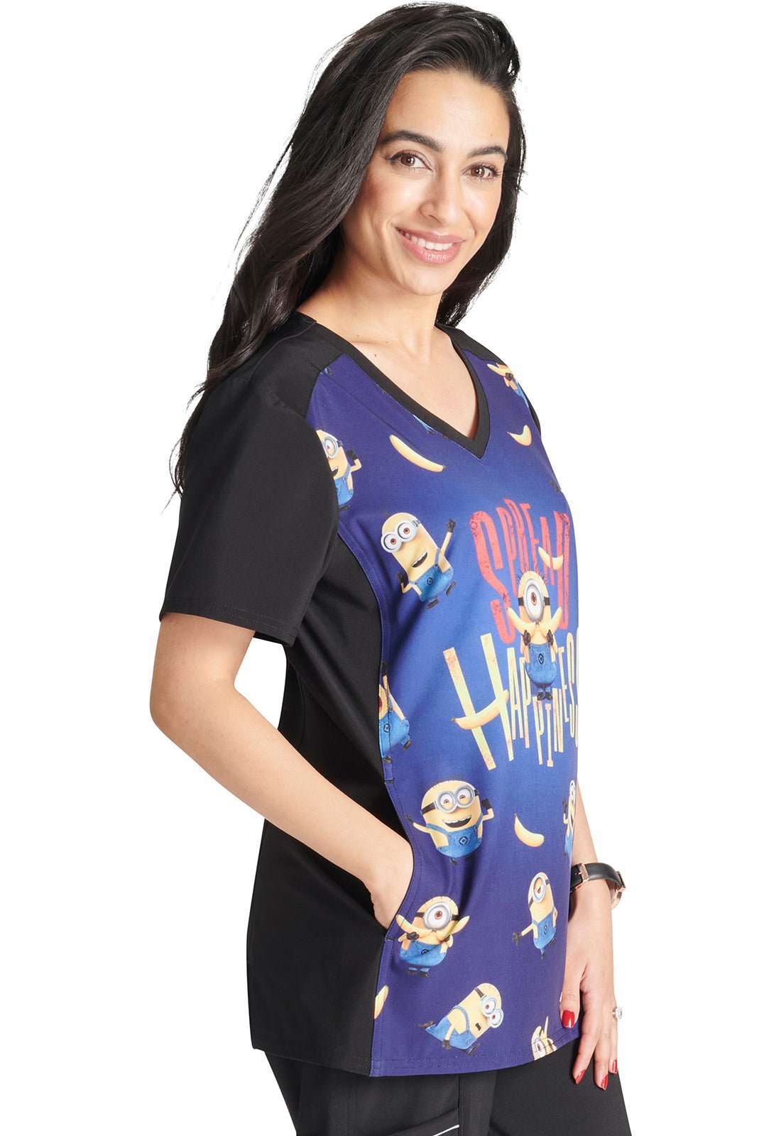 Minions Tooniforms Licensed V Neck Scrub Top TF637 DPPD - Scrubs Select