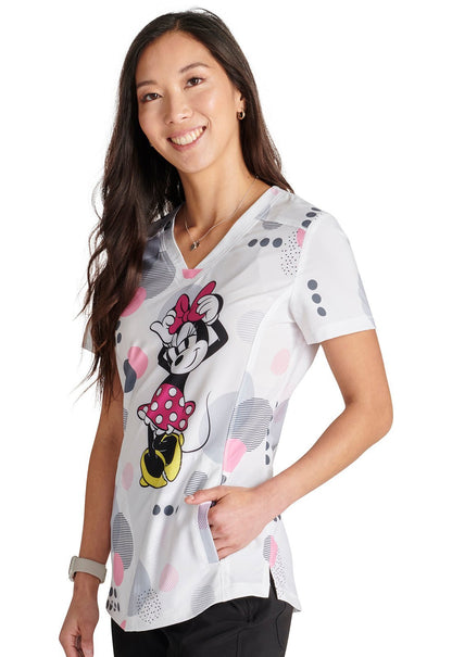 Minnie Mouse Cherokee Tooniforms Disney V Neck Medical Scrub Top TF752 MNUY - Scrubs Select