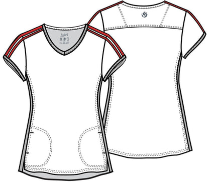 Minnie Mouse Print V Neck Scrub Top HS796 MNSP - Scrubs Select