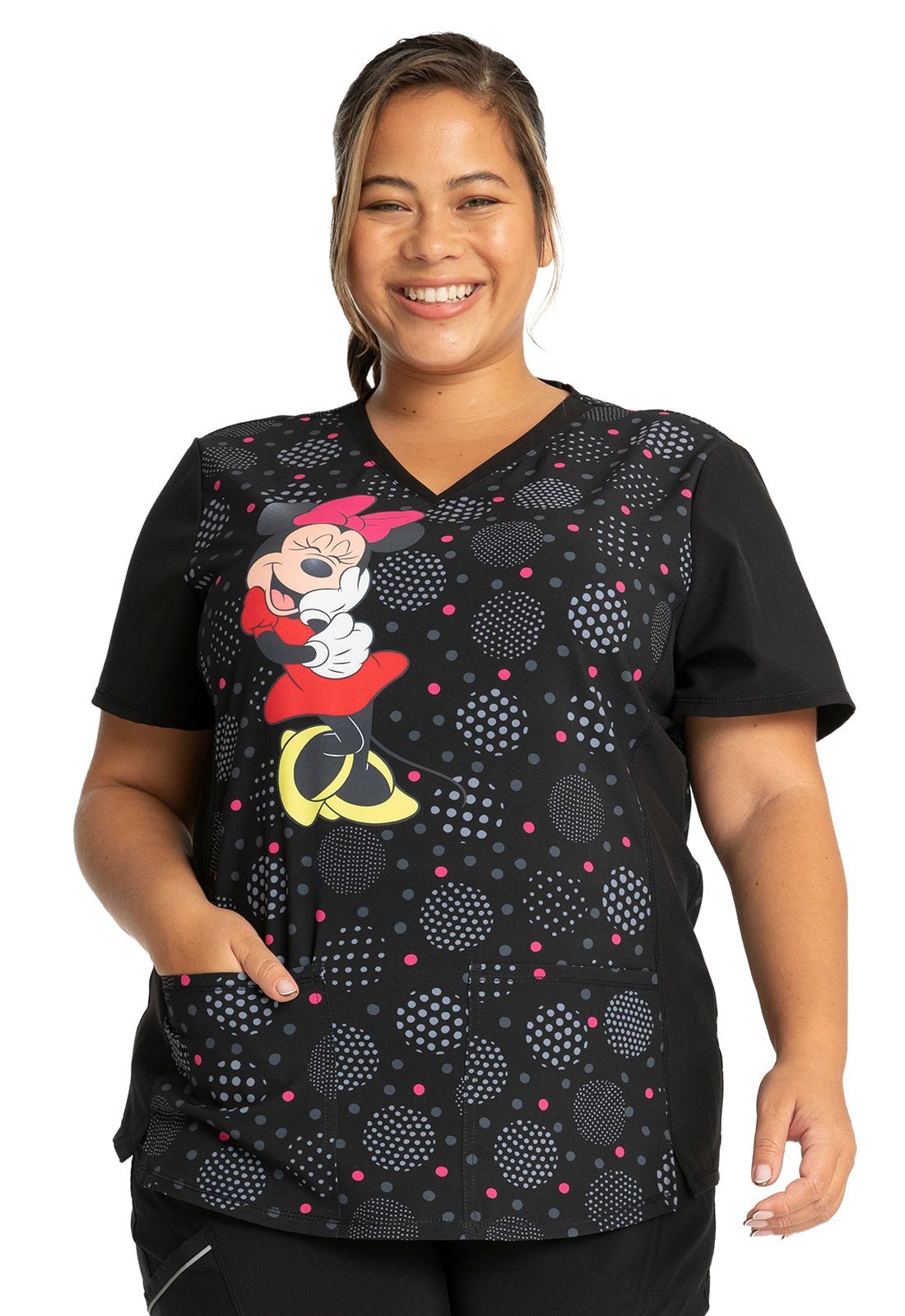 Minnie Mouse Tooniforms Disney V Neck Scrub Top TF771 MNWR - Scrubs Select