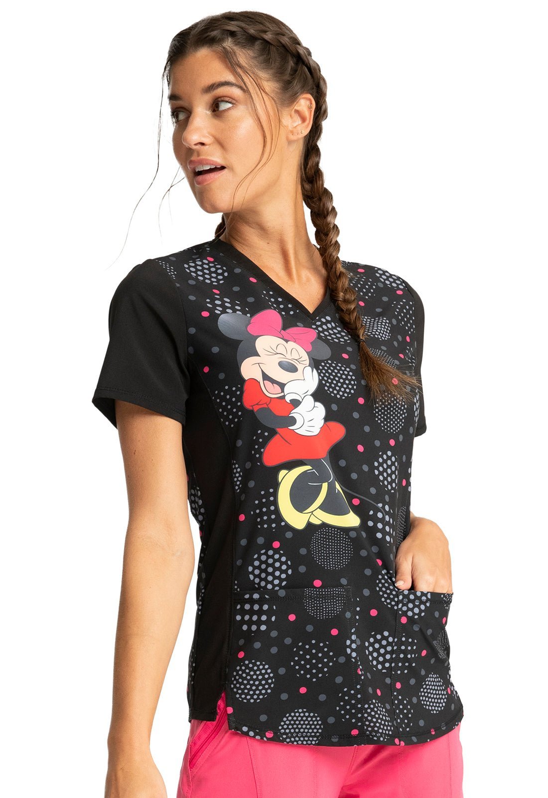 Minnie Mouse Tooniforms Disney V Neck Scrub Top TF771 MNWR - Scrubs Select