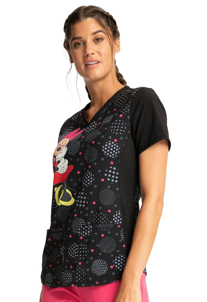 Minnie Mouse Tooniforms Disney V Neck Scrub Top TF771 MNWR - Scrubs Select